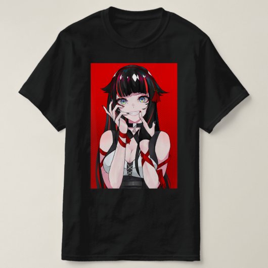 アニメガールかわいい和風美学日本のマンガO Tシャツ (デザイン正面)