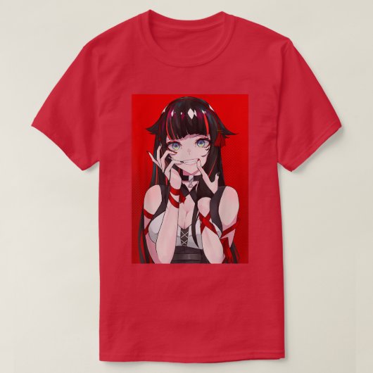アニメガールかわいい和風美学日本のマンガO Tシャツ (デザイン正面)