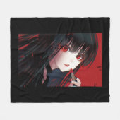 アニメガールかわいい和風美学日本の大宅5 フリースブランケット (正面(横))