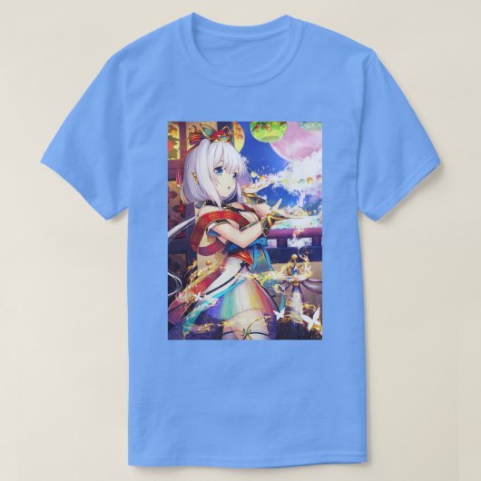 アニメガールかわいい日本の美的和風大宅 Tシャツ (デザイン正面)