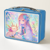 アニメガールとアクソロテパーソナライズされたル メタルランチボックス (正面)