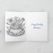 アニメガールとアクソロトルパーソナライズされた誕生日 カード (内部)