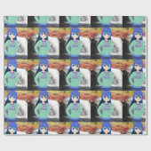 アニメガールとウォーターフォールのラッピング紙 ラッピングペーパー (フラット)