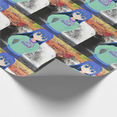 アニメガールとウォーターフォールのラッピング紙 ラッピングペーパー (角)