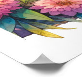 アニメガールとバタフライの水色パーソナライズされた ポスター (角)