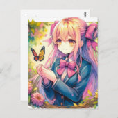 アニメガールと保蝶のTouch ポストカード (正面/裏面)