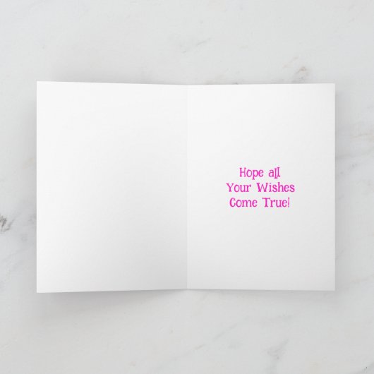 アニメガールと子犬パーソナライズされた誕生日 カード (内部)