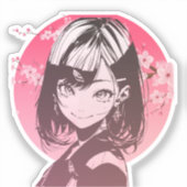 アニメガールのスタイリッシュステッカー シール (正面)