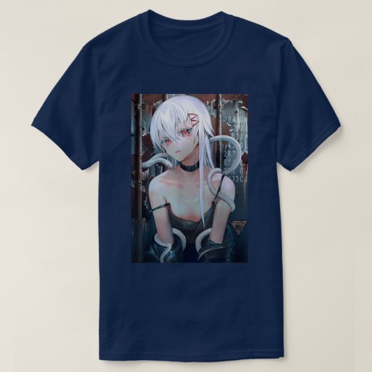 アニメガールわいふ蛇の美学日本のオタク Tシャツ (デザイン正面)