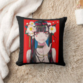 アニメガールわふ日本の美学かわいい大宅 クッション (ブランケット)