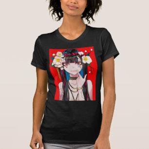 アニメガールわふ日本の美学かわいい大宅 Tシャツ