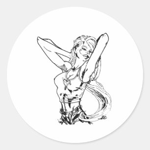 アニメガールアニメ描タトゥー ラウンドシール