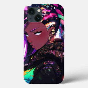 アニメガールアフリカンアメリカン・アート iPhone 13ケース