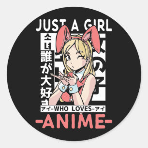 アニメガールオタク10代の日本の漫画ファン ラウンドシール