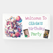 アニメガールオンユニコーン誕生日 パーソナライズされた 横断幕 (横)