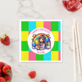 アニメガールカラフルアーポップ・アートのト誕生日パーソナライズされた スタンダードカクテルナプキン (インサイチュ)