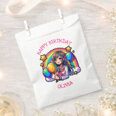 アニメガールカラフルアーポップ・アートのト誕生日パーソナライズされた フェイバーバッグ (クリップ留めされた状態)