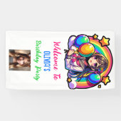 アニメガールカラフルアーポップ・アートのト誕生日 横断幕 (横)