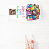 アニメガールカラフルアーポップ・アートのト誕生日 横断幕 (インサイチュ)