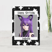 アニメガールキツネ耳誕生日 カード (正面)