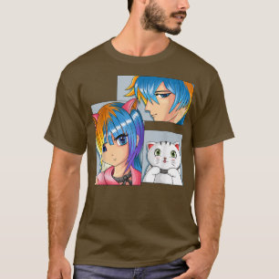 アニメガールキャットオタクアニメマーチかわいい物 Tシャツ