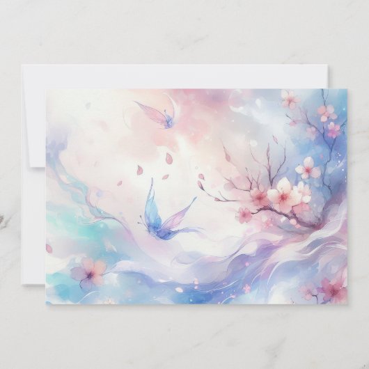 アニメガールキュート日本の誕生日招待状 招待状 (裏面)