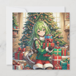 アニメガールクリスマスフラットカード