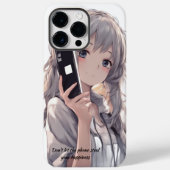 アニメガールグレイ髪 Case-Mate iPhoneケース (裏面)