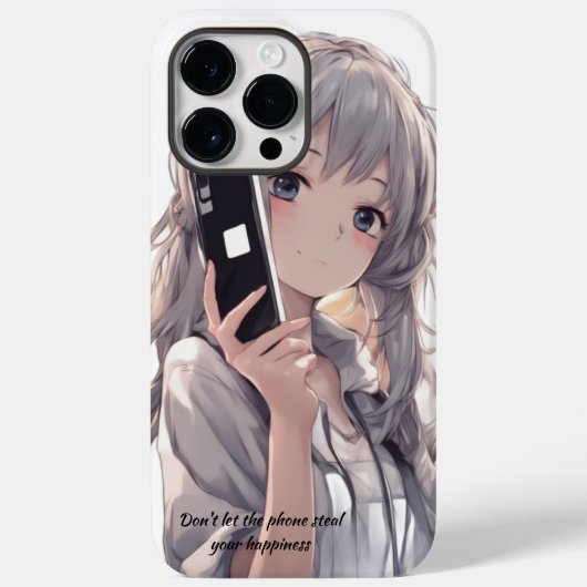 アニメガールグレイ髪 Case-Mate iPhoneケース (裏面)