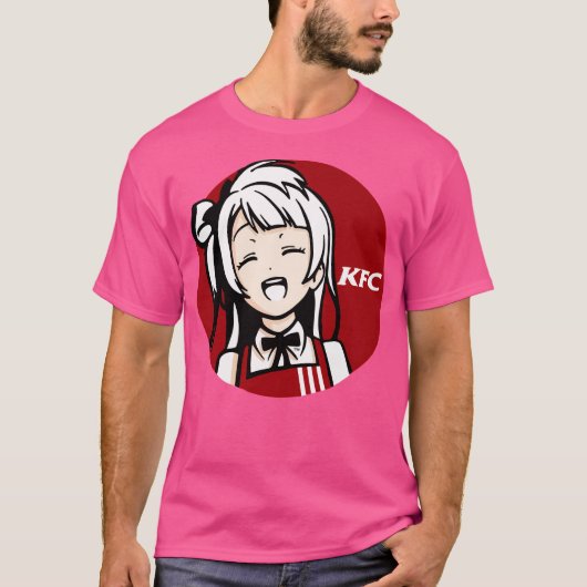 アニメガールケンタッキー揚げチキン Tシャツ (正面)