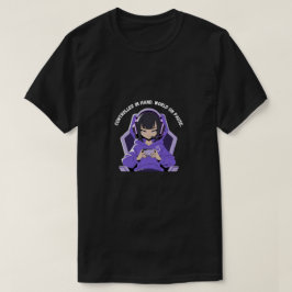 アニメガールゲーマー紫ゲーミングアート Tシャツ