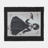 アニメガールサッドレトロ美学日本のオタク フリースブランケット (正面(横))