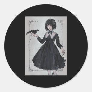 アニメガールサッドレトロ美学日本のオタク ラウンドシール