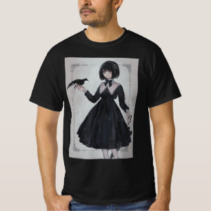 アニメガールサッドレトロ美学日本のオタク Tシャツ