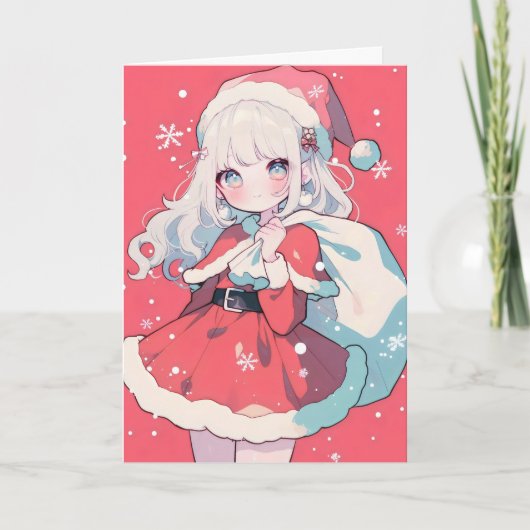 アニメガールサンタクロースかわいい シーズンカード (正面)