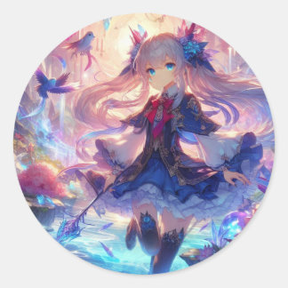 アニメガールシールカラフル ラウンドシール