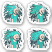 「アニメガールシールwhatsapp」「アニメガールシール」 シール (正面)