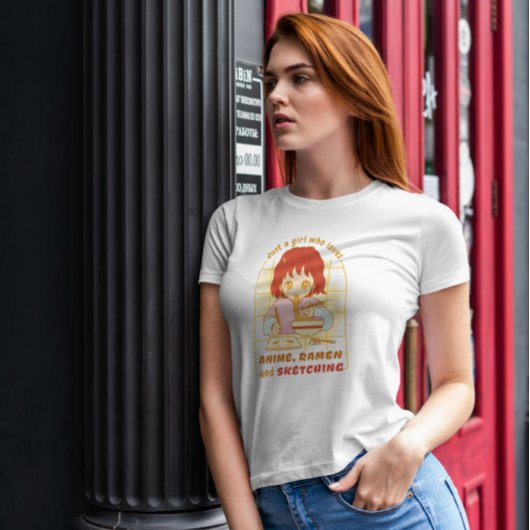 アニメガールスケッチ食べと Tシャツ