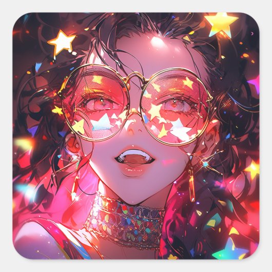 アニメガールスター スクエアシール (正面)