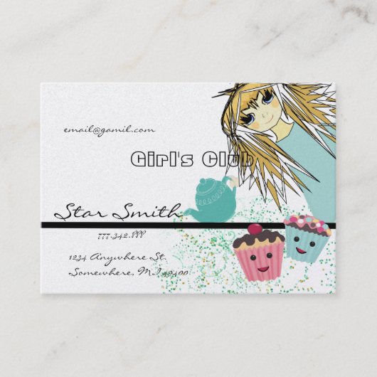 アニメガールズカップケーキクラブ 名刺 (正面)