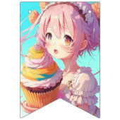 アニメガールズ誕生日パステルカラーお洒落 バンティングフラッグ (第2の旗)