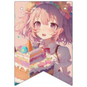 アニメガールズ誕生日パステルカラーお洒落 バンティングフラッグ (第3の旗)