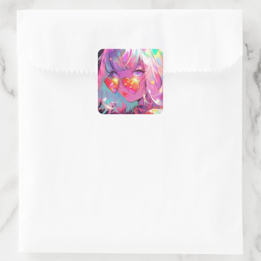 アニメガールハート スクエアシール (バッグ)