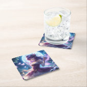 アニメガールバイオレットバタフライウィングムーンフェアリー スクエアペーパーコースター (インサイチュ)