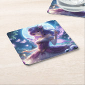 アニメガールバイオレットバタフライウィングムーンフェアリー スクエアペーパーコースター (アングル)