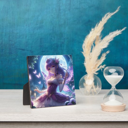 アニメガールバイオレットバタフライウィングムーンフェアリー フォトプラーク (インサイチュ)