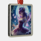 アニメガールバイオレットバタフライウィングムーンフェアリー メタルオーナメント (右)