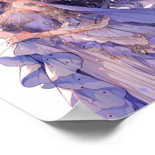 アニメガールパープルムーンプリンセスファンタジーアート ポスター (角)