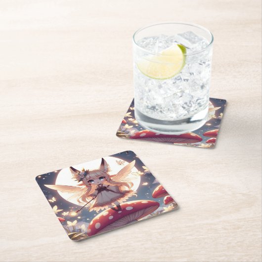 アニメガールピクシーヒッパイムーンフェアリー スクエアペーパーコースター (インサイチュ)