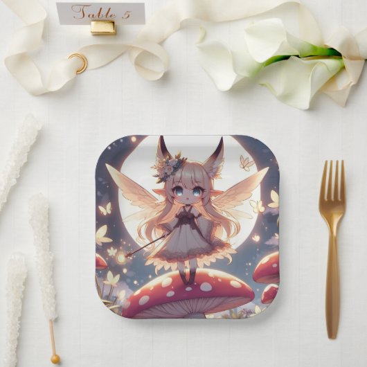 アニメガールピクシーヒッパイムーンフェアリー ペーパープレート (ウェディング)